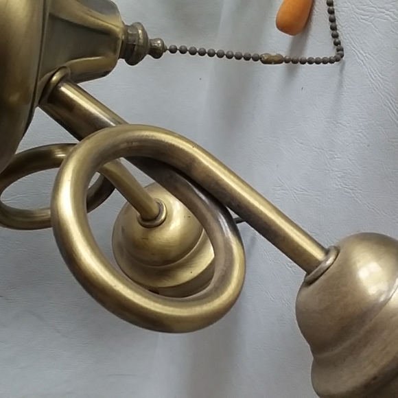 Vintage Brass Ceiling Light Fixture - Picture 5 of 11